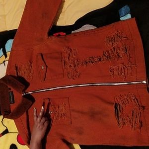 Reddish-orange/ brownish sz small NO BOUNDARIES jean jacket